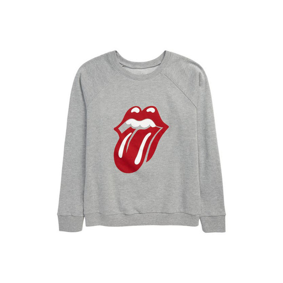 Treasure & Bond Womens Gray Graphic Rolling Stones Pullover Sweatshirt Size XS - Picture 2 of 10